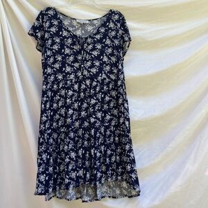 Hayden black and white floral baby doll dress, size medium